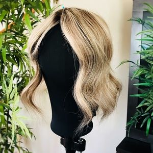 Blonde 100% Human Hair Topper Wig